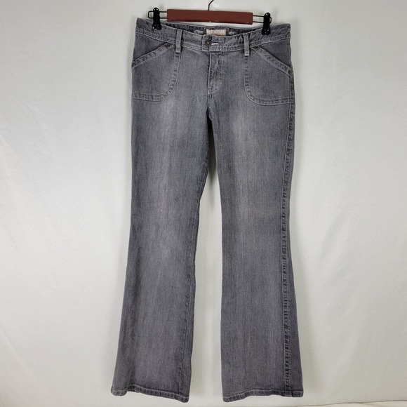 Personal Identity Jeans Juniors 11 Gray Charcoal Denim Low Rise Womens Flared‎ - Picture 1 of 13